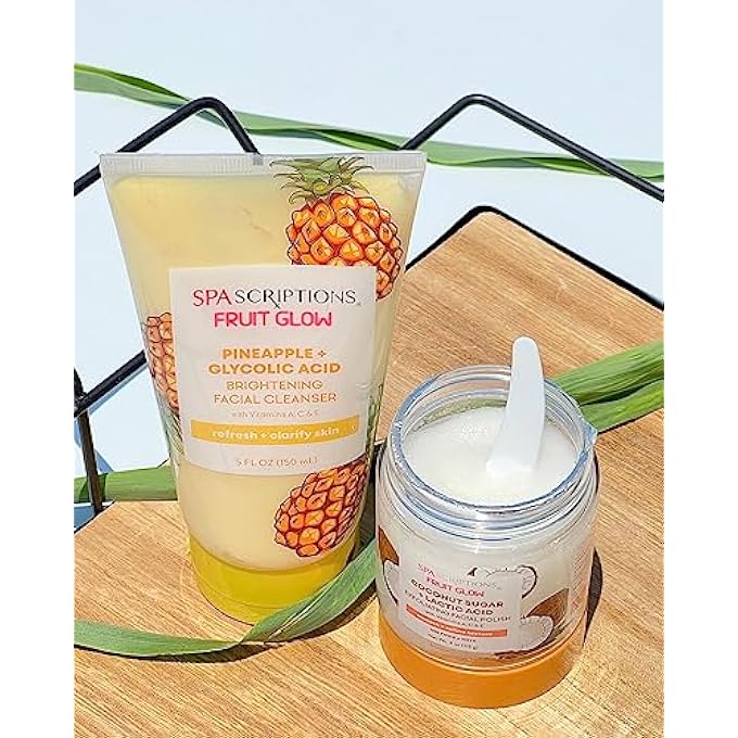 spascriptions FRUIT GLOW- COCONUT SUGAR + LACTIC ACID EXFOLIATING FACIAL POLISH WITH VITAMINS A, C & E 4 OZ - Image 2